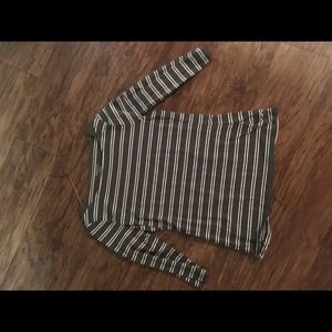 Olive green striped top